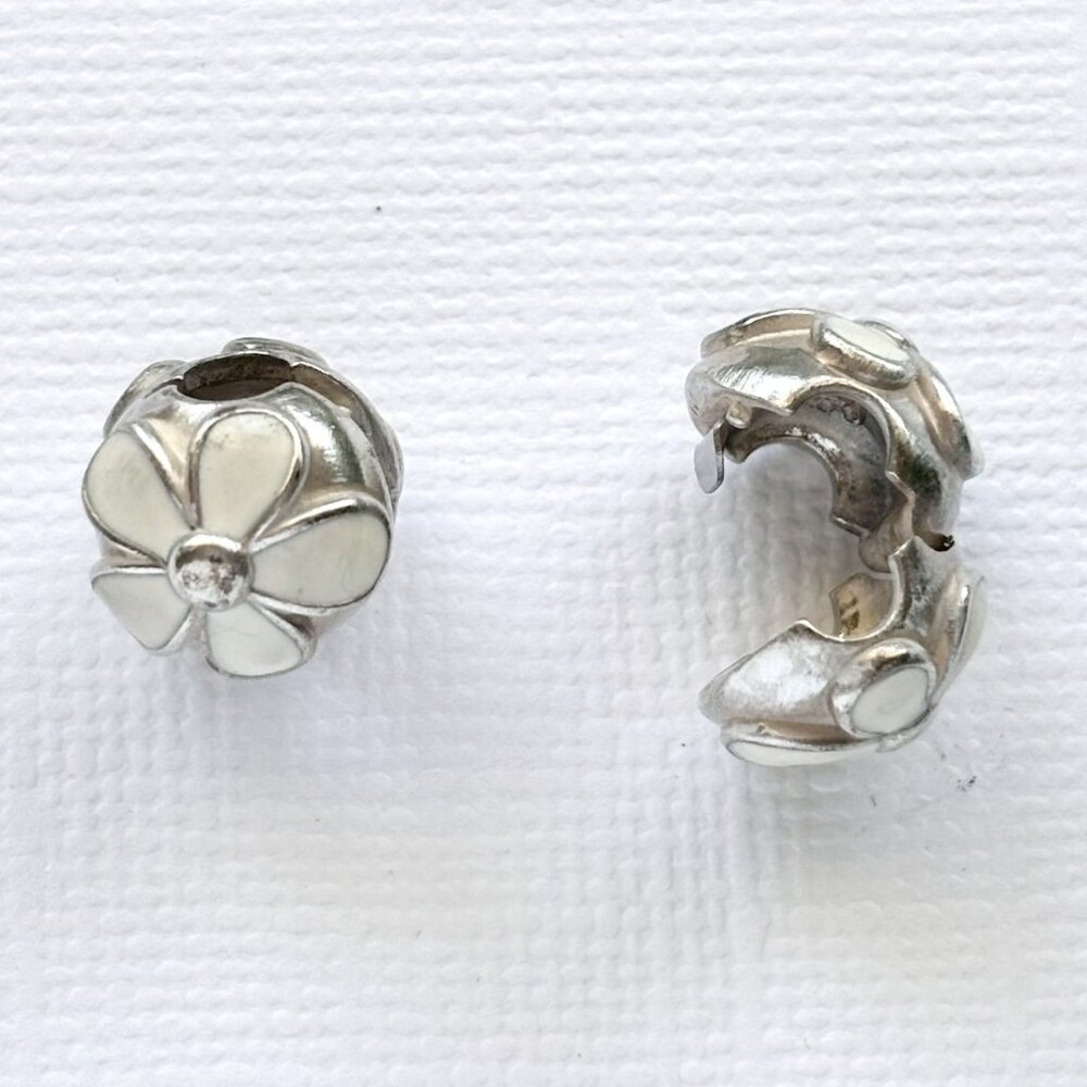 Genuine Pandora Darling Daisies Clip Charm - Set of 2